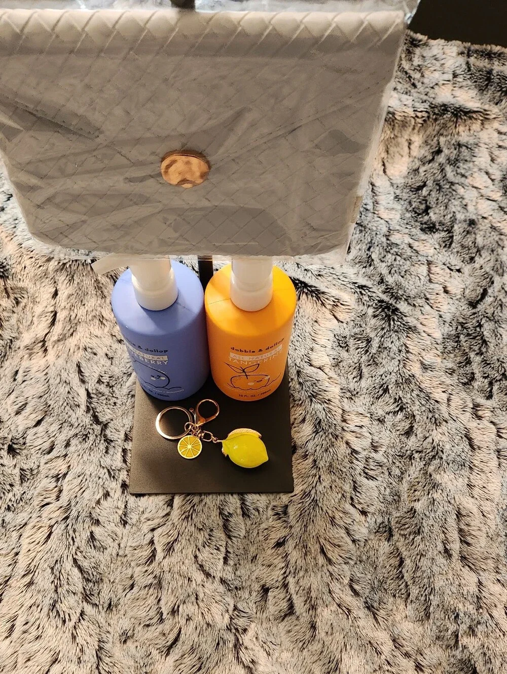 4 Piece Bundle-2x10fl Oz Dabble & Dollop-Lemon Bag Charm-Ipsy Glam Bag